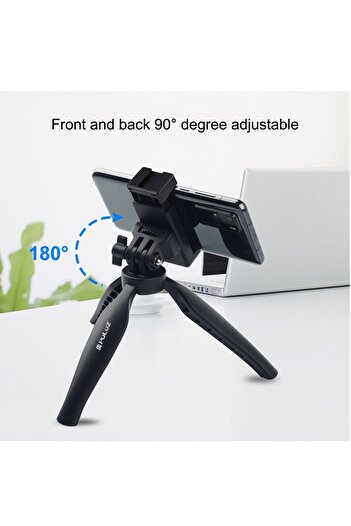 PULUZ Desktop Tripod Mount with Phone Clamp for Phones, Cameras, GoPro, and Projectors