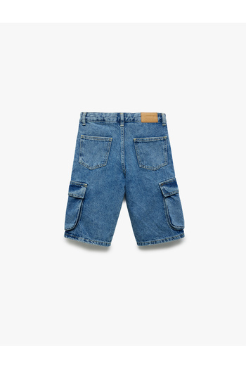 Koton Denim Shorts with Cotton Flap Pocket Detail