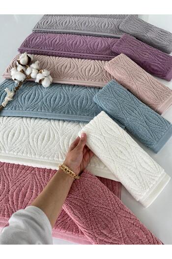 sarra 100% Cotton Mussel Pattern Set of 6 Mother and Daughter Towels