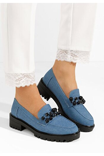 B T Shoes Mocasini cu talpa groasa Ifea denim