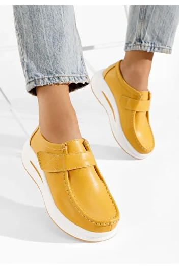 B T Shoes Alseida yellow genuine leather loafers