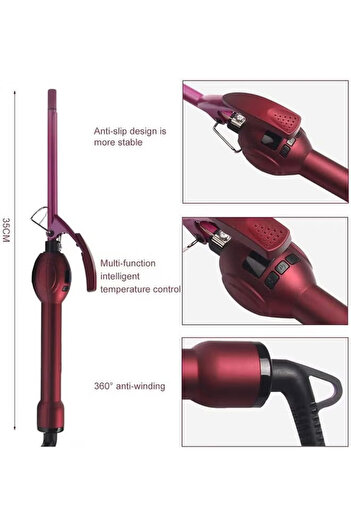 fulina 9mm Mini Hair Curler,Adjustable Temperature, Chopstick-Style Design,Easy to curl