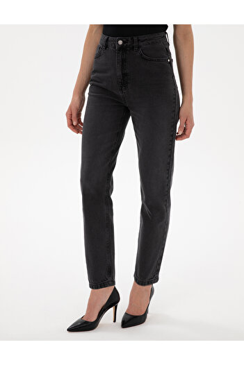 Pierre Cardin Anthracite Mom High Waist Fit Jean Trousers 50301246-Vr006