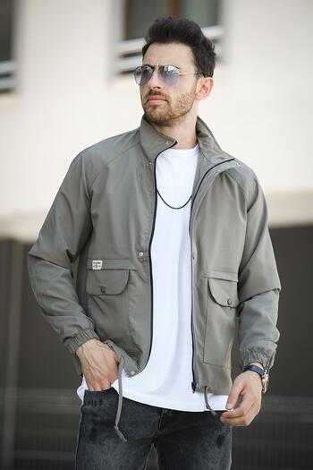 Oksit Juan Slim Fit Men's Seasonal Coat - Water Repellent, Lace Detailed and Hooded Raincoat