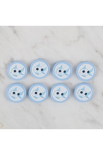 KNC Home Loren Crafts Blue 8-Pack Fish Button - 575