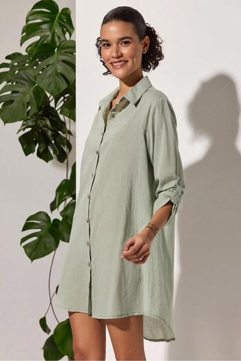 White By Nature Green Women's Shirt - Crown Sile Cloth Design