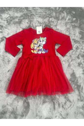 NEWKİDS 4-8 Years Printed Tulle Girl's Dress