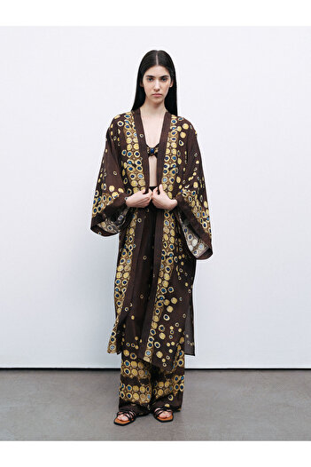 Nocturne Draped Patterned Kimono