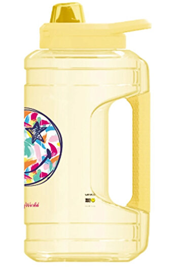 Miniso Gülen Surat Koleksiyonu Plastik Su Matarası (1900ml) - Sarı