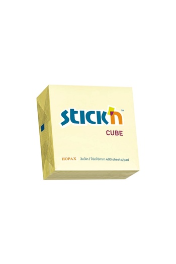 Gıpta Stıckn 76X76 Pastel Yellow Cube Adhesive Note Holder 400 Yp.