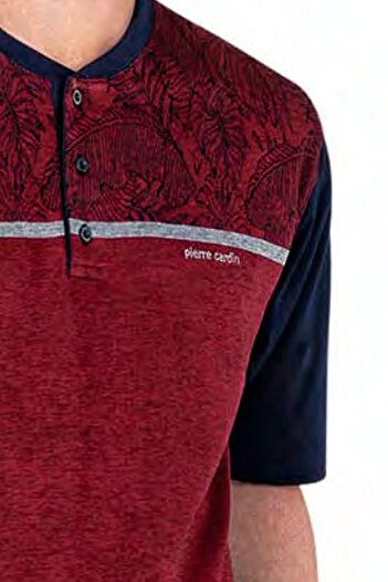 Pierre Cardin 6053 Men's Short Sleeve Jacquard 3-Piece Pajamas Set