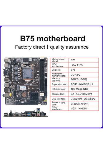 Choice اللوحات الأم ENVINDA B75 اللوحة الأم LGA 1155 ثنائية القناة DDR3 ذاكرة SATA III USB 3.0 لـ Intel Co