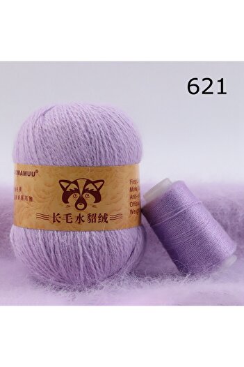 Choice 621 50+20 جرام من غزل شعر المنك الناعم للغاية خيط كروشيه يدوي ممتاز للوشاح والسترة والقبعة مقاس كبير