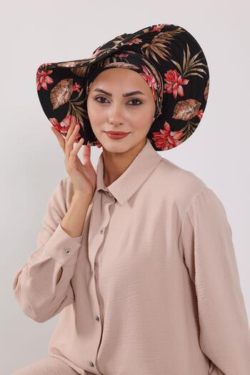 Aisha's Design Μοτίβο καπέλο μπόνε τουρμπάνι με αφαιρούμενη πλάτη με φιόγκο, S-4YD