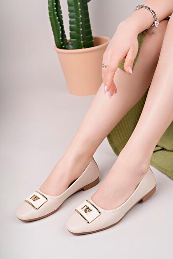 Aymood Buckle Detailed Ballerina Light Comfortable Sole Casual Shoes