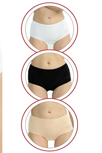 U.S. Polo Assn. U.S. Polo Assn. 67008 Chiloți din bumbac cu talie înaltă pentru femei, 3 piese-alb-negru și piele