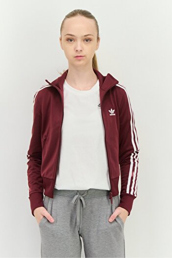 adidas Women Sportswear Fit Long Sleeve Oudoor Sweatshirt, Maroon