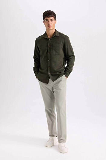 DeFacto Regular Fit Normal Kesim Açık Haki Erkek Pantolon D7349AX/KH475