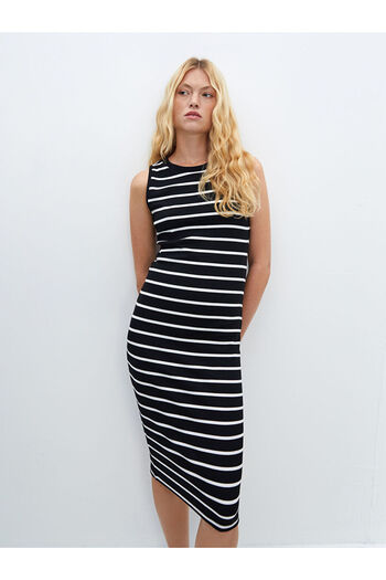 LC Waikiki Γυναικείο φόρεμα Bodycon με ριγέ λαιμόκοψη