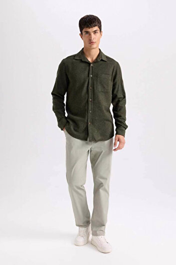 DeFacto Regular Fit Normal Kesim Açık Haki Erkek Pantolon D7349AX/KH475
