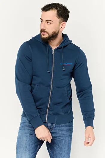 Diesel Men Vintage Logo Hooded Bomber Jacket, Dark Blue