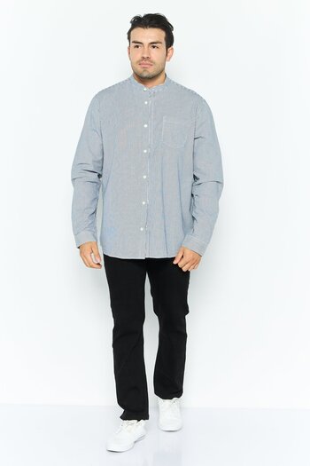 Esprit Men Regular Fit Striped Long Sleeves Casual Shirt, Black