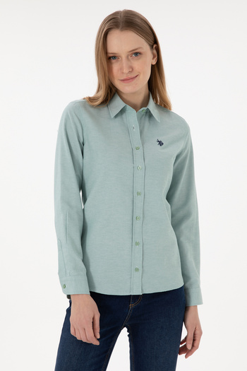 U.S. Polo Assn. Γυναικείο πουκάμισο Aqua Green μακρυμάνικο Basic 50297002 -VR048