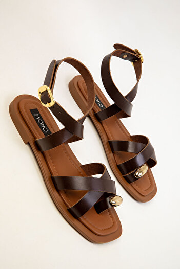 SOHO Brown Genuine Leather Women's Sandals 20375