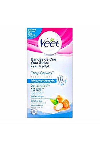 Veet Hair Removal Wax Stripes for Sensitive Skin - 12 Stripes