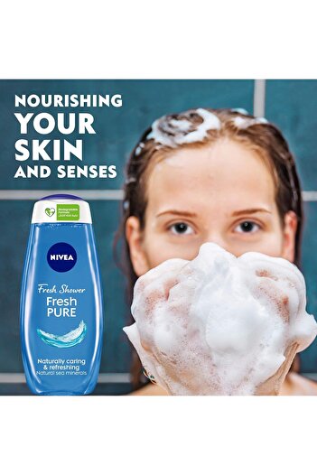 NIVEA Shower Gel Body Wash, Fresh Pure Sea Minerals Aquatic Scent, 500ml
