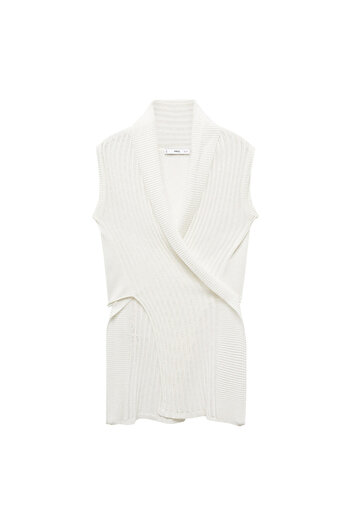 MANGO Woman White Women's Vest 67049604
