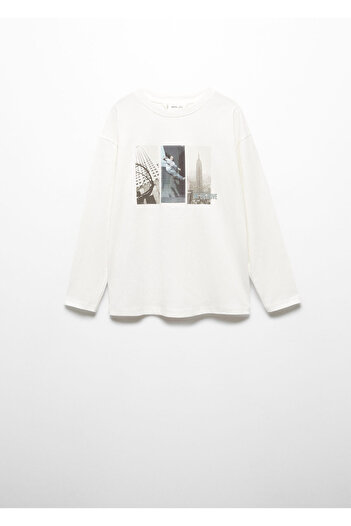 MANGO Woman Kirik White Boy's T-Shirt 67060649 -02