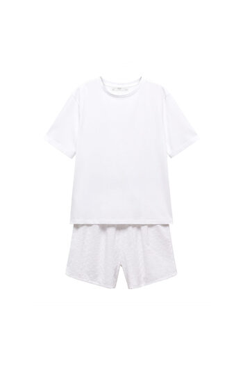 MANGO Woman Pantaloni albi de pijama pentru femei 67065999