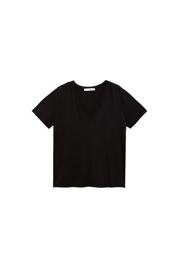 MANGO Woman Women's Black T-Shirt 77170580