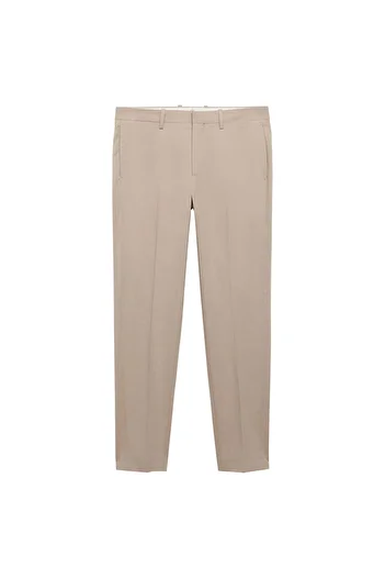 MANGO Woman Men's Beige Trousers 77100580