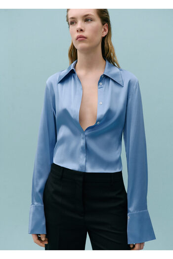 MANGO Blue Women's Shirt 67038653