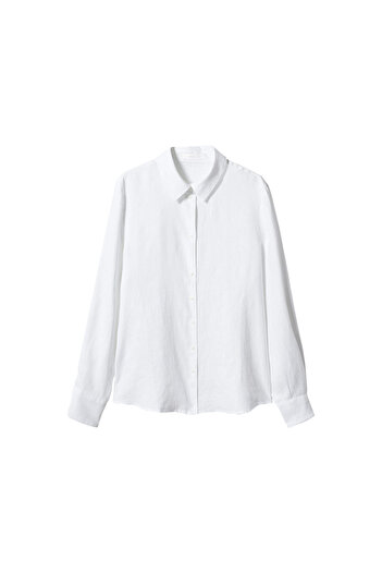 MANGO Women's Off-White Shirt 47895651
