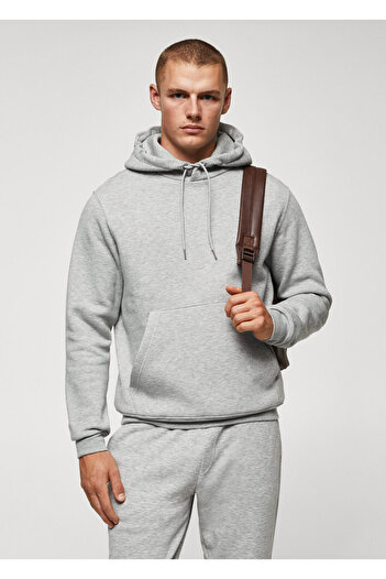 MANGO Woman Metal Gray Men's Sweatshirt 57856024