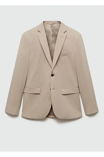 MANGO Men's Beige Blazer Jacket 77110578