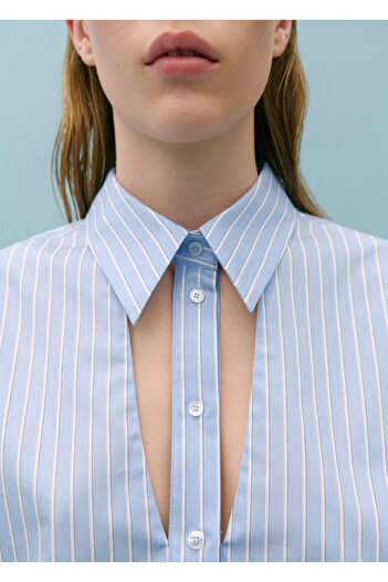 MANGO Sky Blue Women's Shirt 67088655