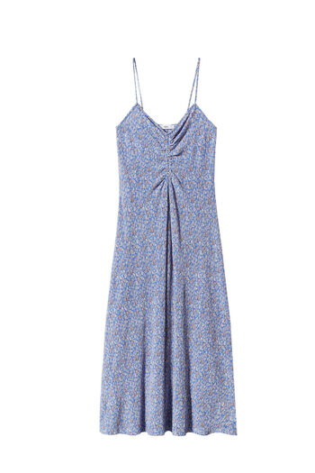 MANGO Woman Rochie cu flori cu detaliu incrustat