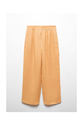 MANGO Woman 100% linen wideleg trousers
