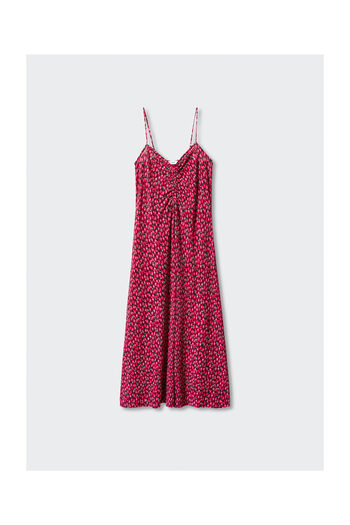 MANGO Woman Ruched detail flower dress