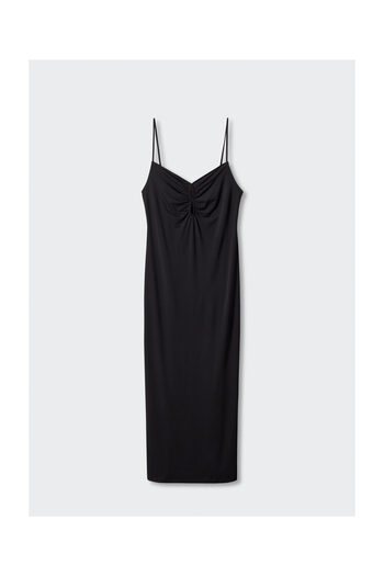 MANGO Woman Dress with pleated details and opening