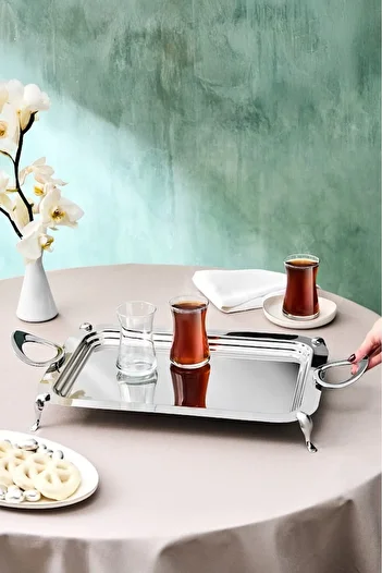 Karaca 40 cm Rectangular Steel Tray Table