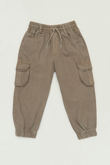 Fulla Moda Cargo Pocket Jogger Boys Pants with Elastic Waist