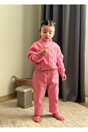 KOKOŞ BEBEK Love Denim Jacket 3-Piece Girl Set |   Between 3/6 Years