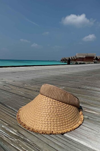 Ka Hijab Adjustable Straw Visor Hat with Camel Hair