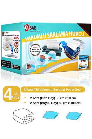 ÜLBAG Літній комплект 4-х 75 мікрон екстра товстий вакуумний чохол (2AD=80X100 2AD=55X90)