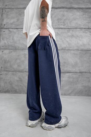 NOMARC Navy Blue Ynzay-3 Written Baggy Sweatpants